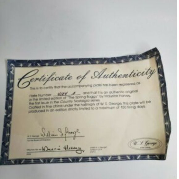 1989 W L George The Spring Buggy Collector Plate - Picture 3 of 3